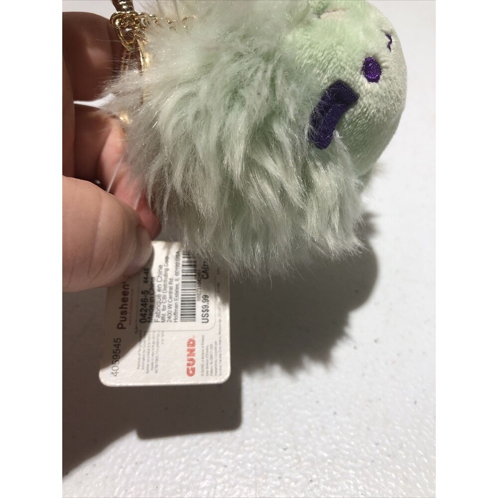 Pusheen Green Pom Pom Plush Keychain Gund - Picture 4 of 6
